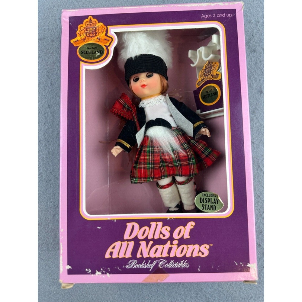 Vintage Dolls of All Nations Scotlandβ #140 Vinyl Jointed Doll Original Box NRFB